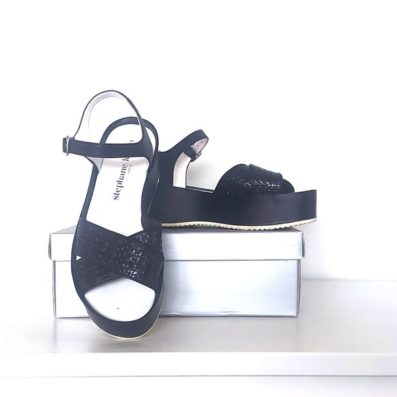 Stephane Kelian (Paris) Woven Ankle Strap Platform Sandals - Size 38 m(US 7.5/8) - Picture 2 of 9